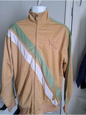 ROCAWEAR 90's zip Track Jacket Retro VTG Streetwear embroidered logo STRIPES LG